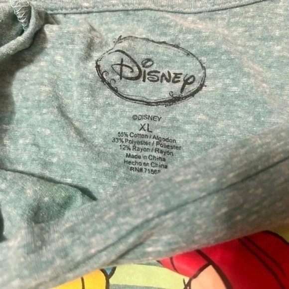 Little Mermaid 3/4 sleeve shirt XL - Picture 3 of 3